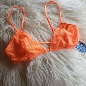 COPY - NWT Free Peeps Essential Triangle Bra N~Orange SM